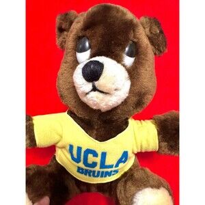 VINTAGE UCLA COLLEGE BRUINS BROWN PLUSH BEAR BY R. DAKIN 1976 BUDDY BEAR